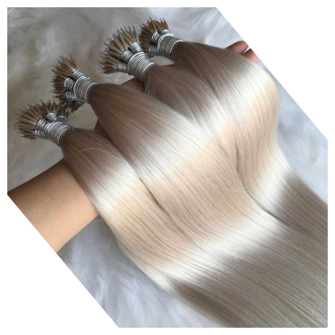 Wholesale Nano Hair Extensions Russian Tip Nano Ring Blonde Real Raw Extensiones De Cabello Humano Natural Human Hair Extensions