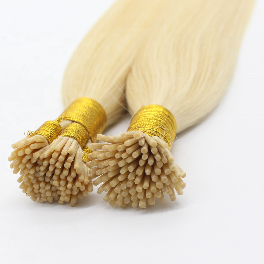 Wholesale I-tip Raw Virgin Plus Hair Extensions Vendor Cuticle Aligned Real Russian Keratin K Itip I Tip Human Hair Extensions