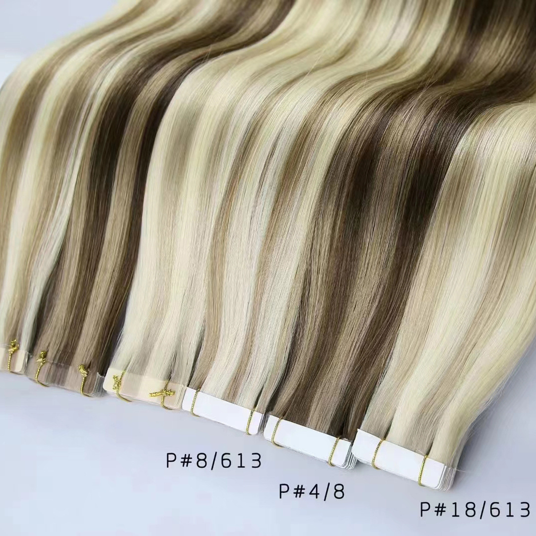 Wholesale Tape Blonde 24 Inch Human Natural Hair Extens Extensiones Cabello Ombre Raw Virgin Remy 100human Remy Hair Extensions