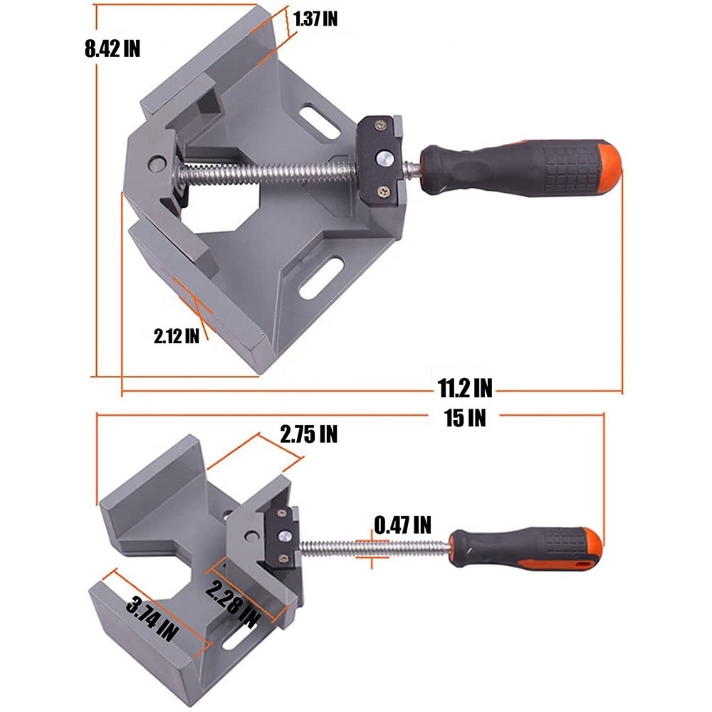 Heavy Duty Aluminum 90 Right Angle Clamp Woodworking Hand Tools carpenter Corner Clamp With Single Handle