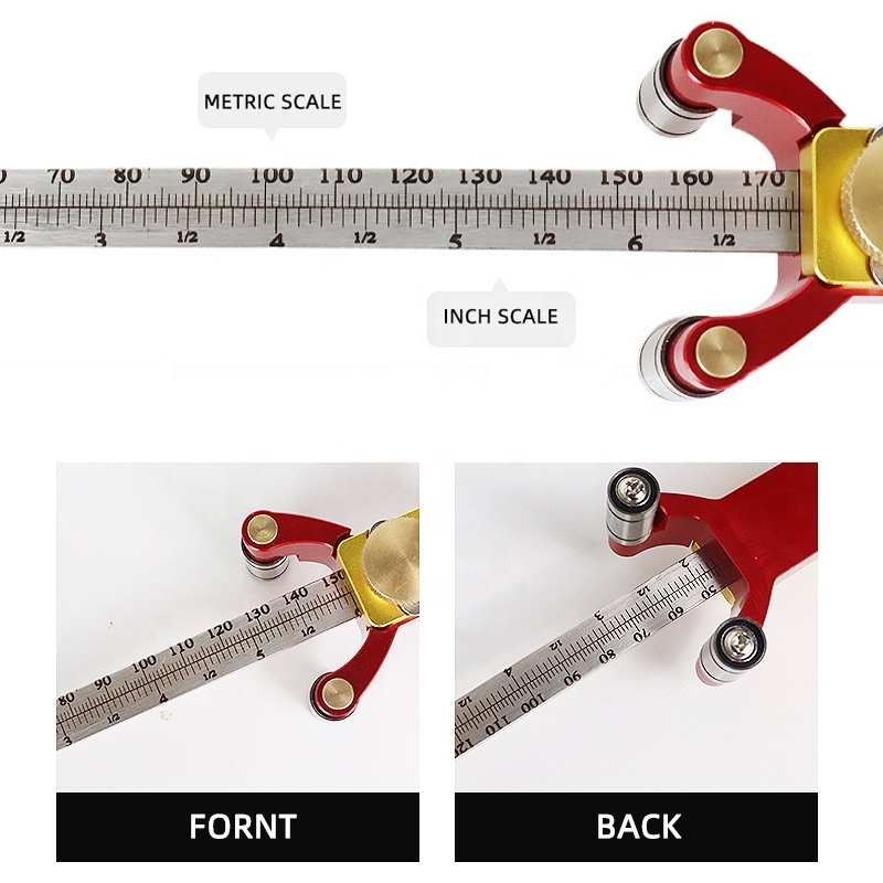 Woodworking Adjustable Aluminum Alloy Marking Gauge DIY Measuring Tool Metal Scribe Tool