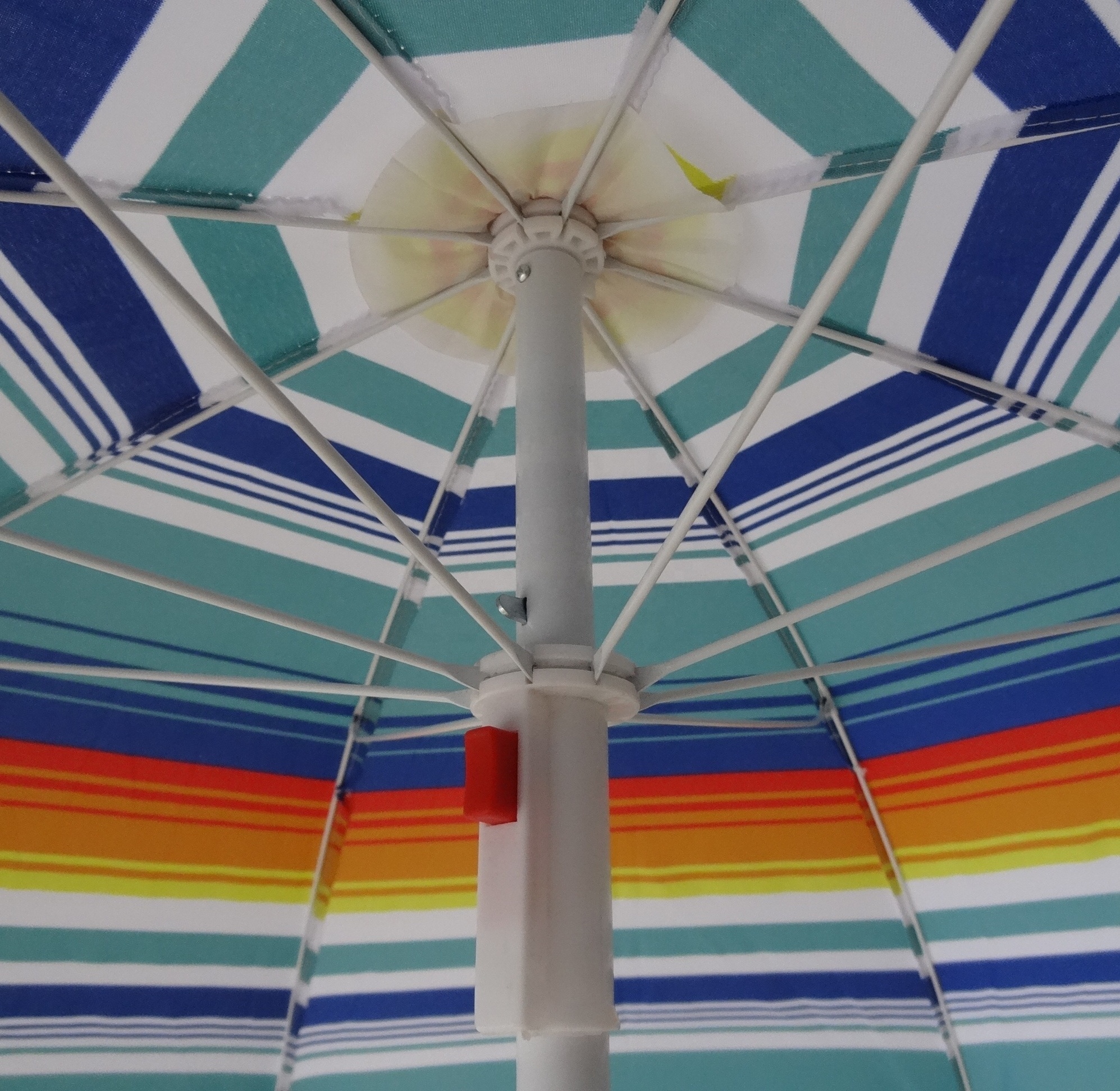 New Design Colorful Striped Printing UV Resistant Polyester Fabric 6 Foot Durable Frame Patio Outdoor Beach Umbrella With Tilt