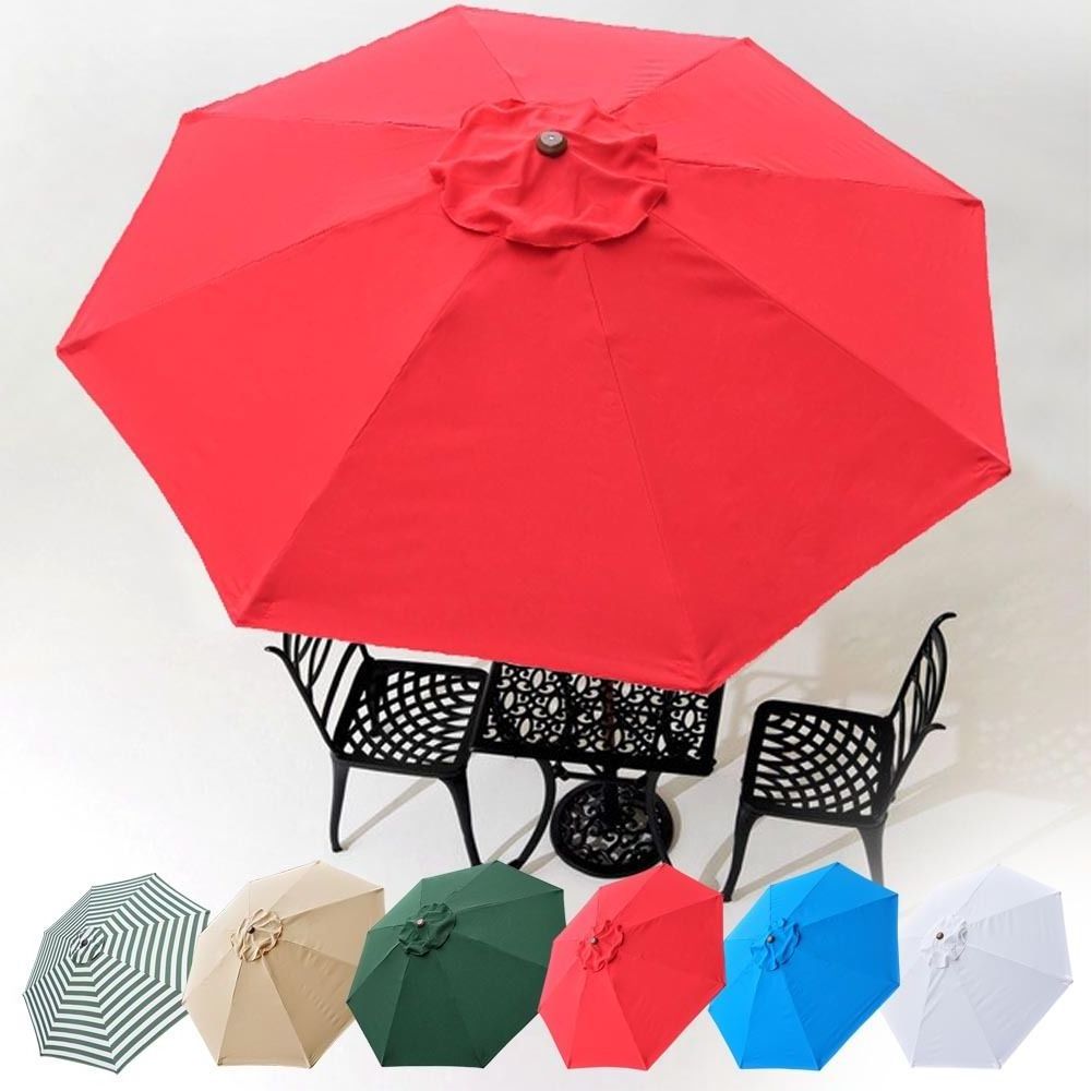 9 ft Patio Umbrella Replacement Canopy for 8 Ribs Table Market Yard Umbrella Replacement Top Cover with 8 Ribs Canopy Only