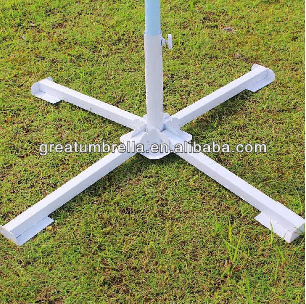 Cheap Price fold able metal cross outdoor parasol umbrella base suitable for beach umbrellas