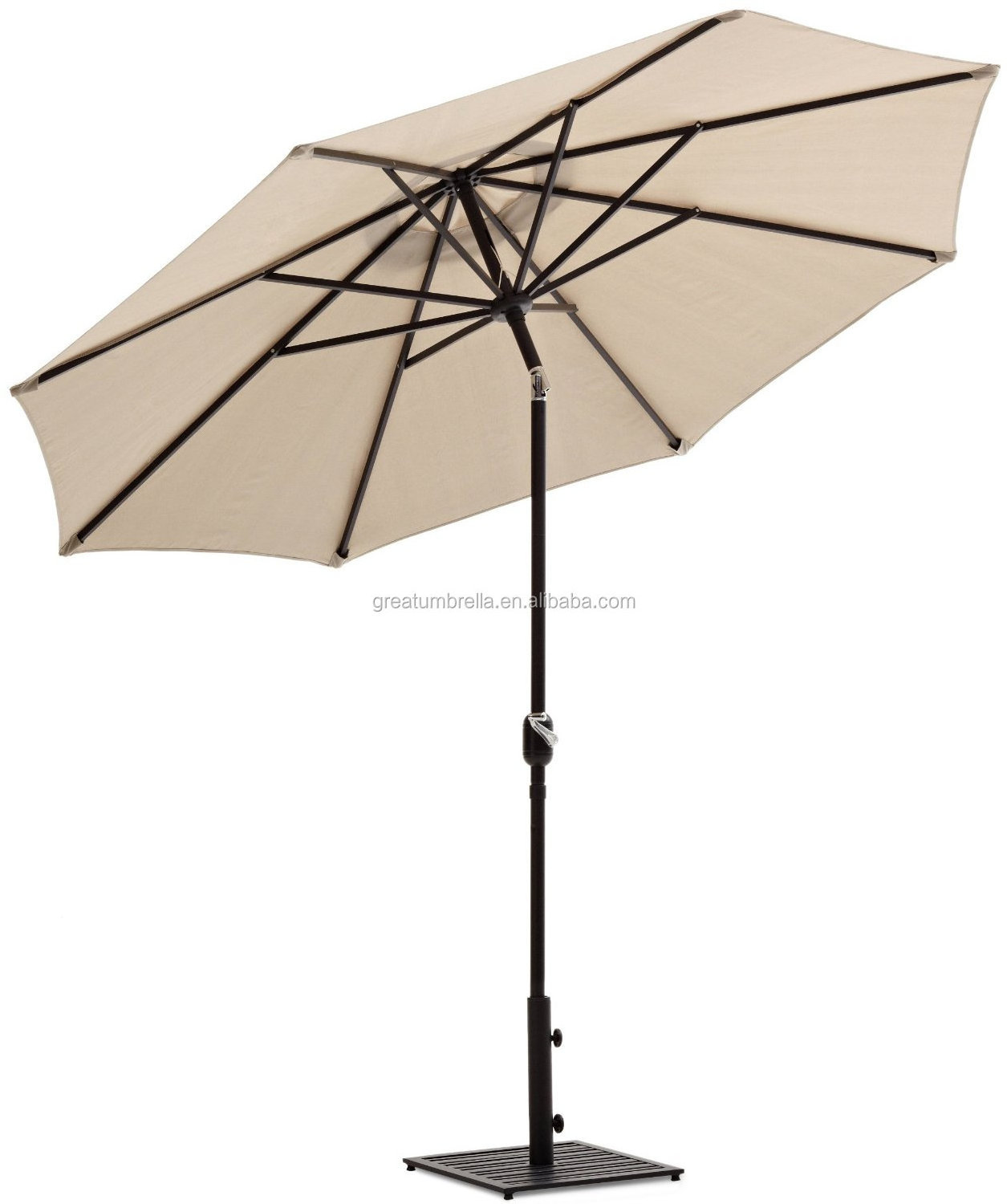 2019 New Coming High Commercial Grade Hand Crank Outdoor Parasol Garden Umbrella for Sale