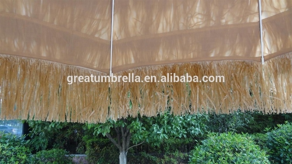 2.2meter super quality vintage style  synthetic Thatched Roof Hula Straw beach raffia hawaii Tiki umbrella for Sale