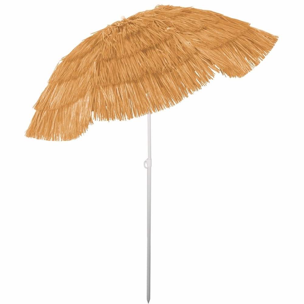 6foot 1.8meter sea palm leaf  synthetic thatched umbrella tiki straw hula outdoor grass umbrella