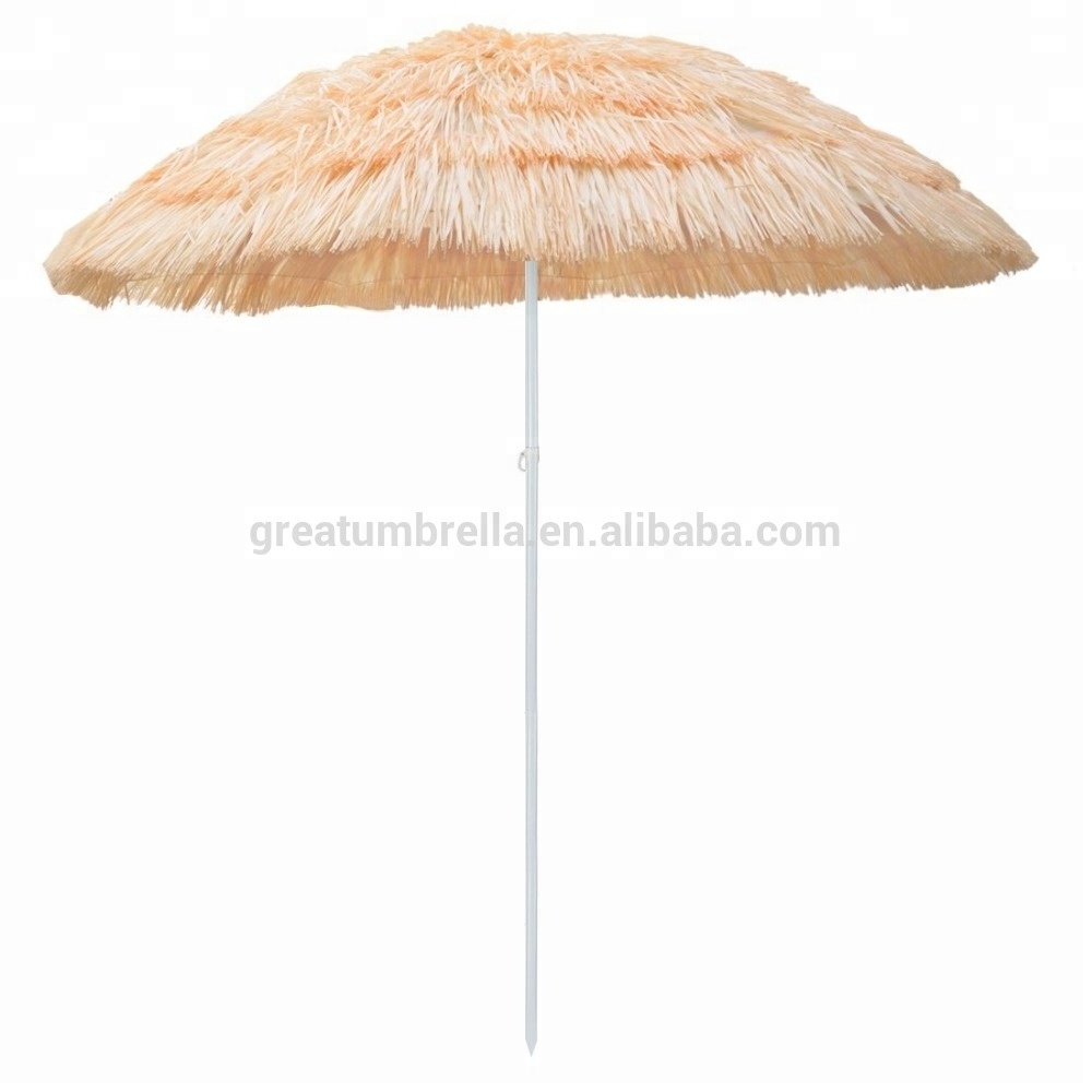 2.2meter super quality vintage style  synthetic Thatched Roof Hula Straw beach raffia hawaii Tiki umbrella for Sale