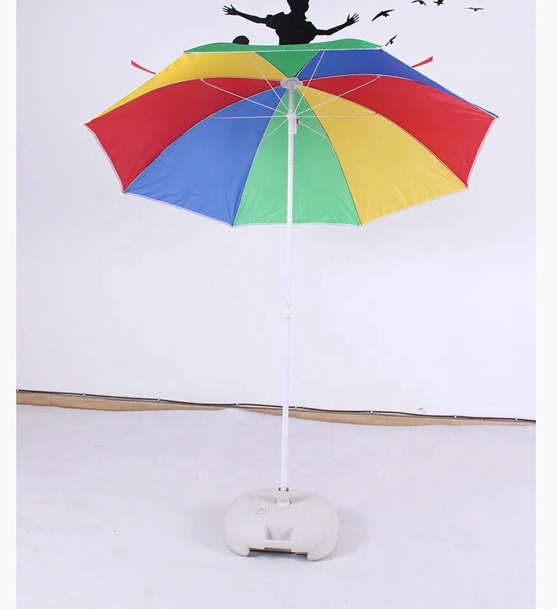 6 Foot 1.8 meter Standard Size Cheap Price Rainbow 170 T Polyester Waterproof Beach Umbrella Outdoor Parasol Popular Wholesales