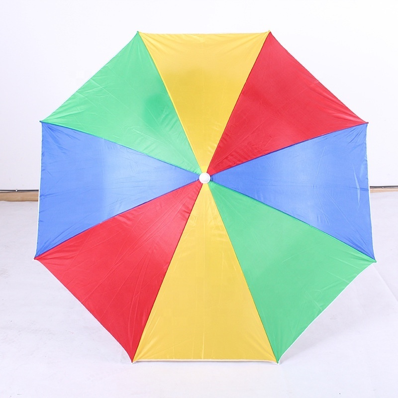 6 Foot 1.8 meter Standard Size Cheap Price Rainbow 170 T Polyester Waterproof Beach Umbrella Outdoor Parasol Popular Wholesales