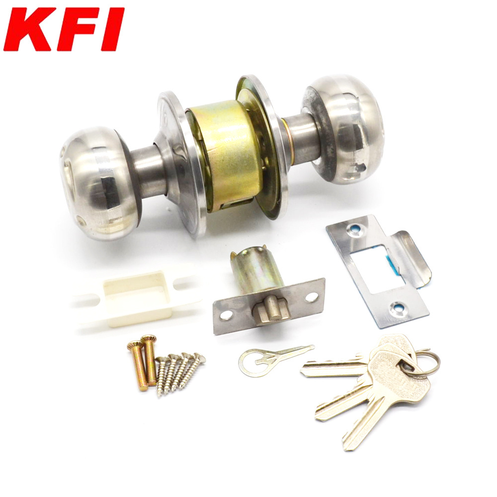 Steel Polished Brass passage double ball dummy knob tubular door lock