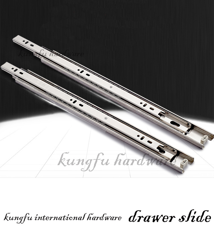 Furniture Drawer Slide Three Fold Ball Bearing Telescopic Channel From China Supplier,undermount drawer slide