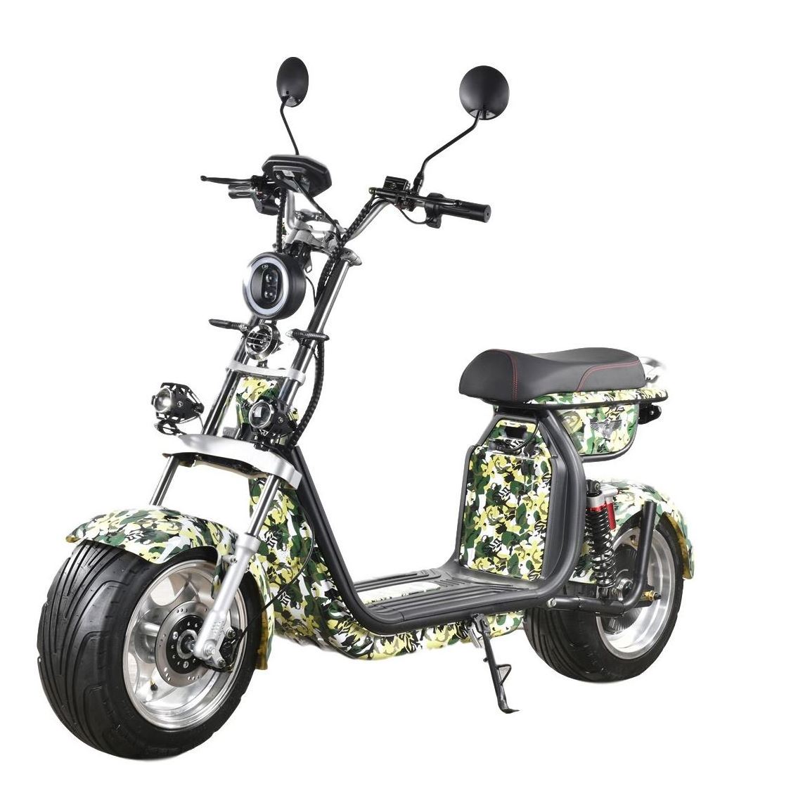 yide 1200W Fat Wheel Waterproof Electric Scooter With Sidecar Italy Uk 90Km/H Accessories Animal Scooters Sales With Seat