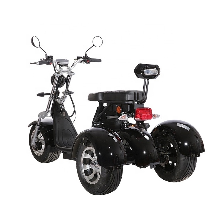 COC/EEC Three wheel bicycle with 2 seat 3 wheel electric scooter citycoco x7 3 wheel motorcycle scooter with removable battery