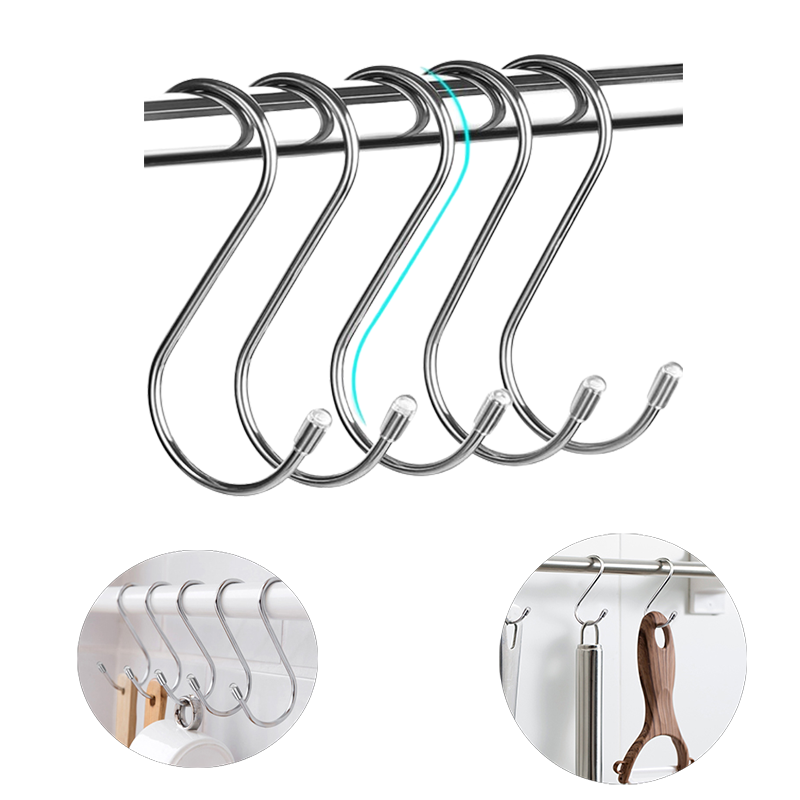 Stainless Steel S Shape Hook Heavy Duty Hanging Hooks for Kitchen Work Shop Bathroom Garden