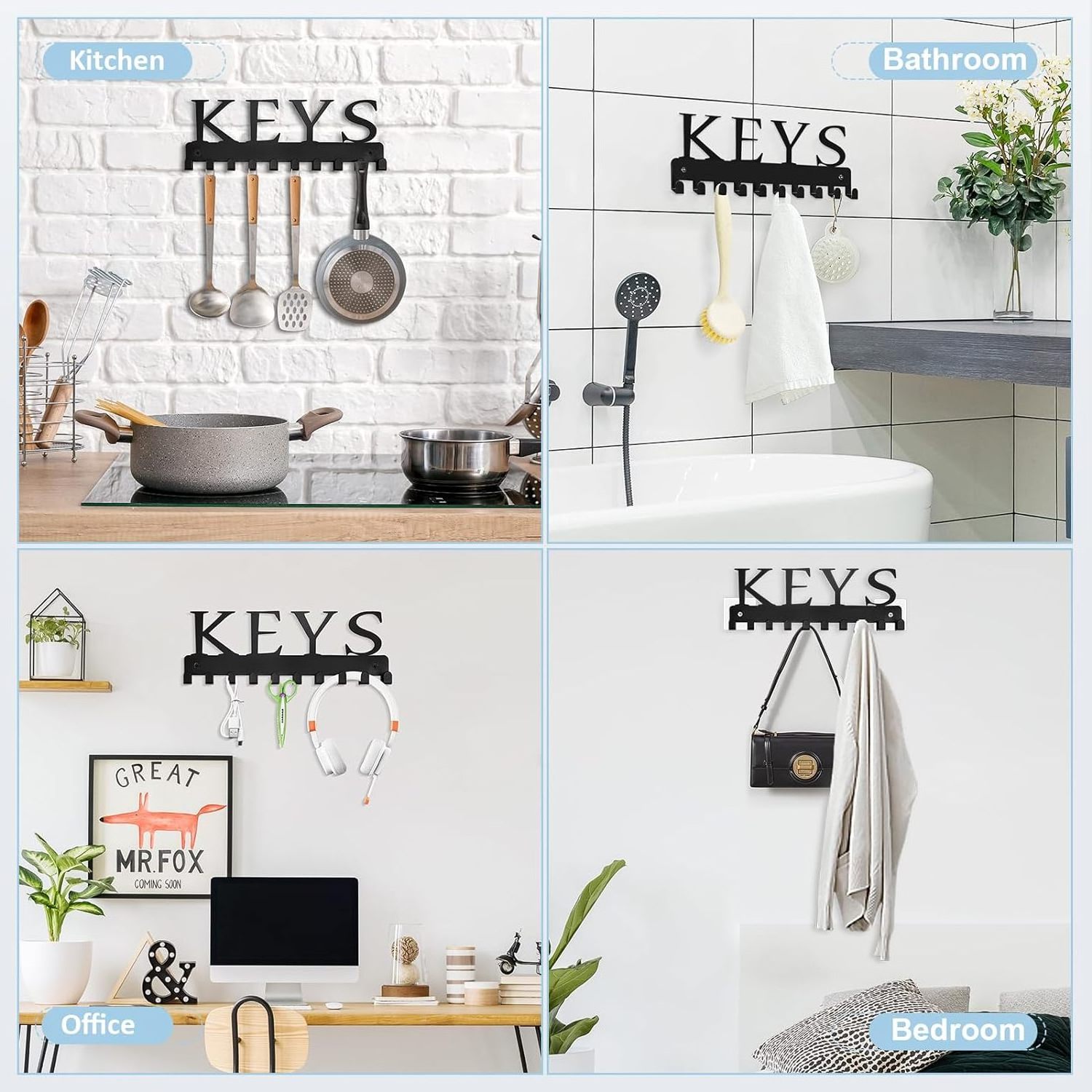 Metal Wall Key Holder Key Holders Hooks Organizer Hanger Rack  Metal Key Hook for Wall