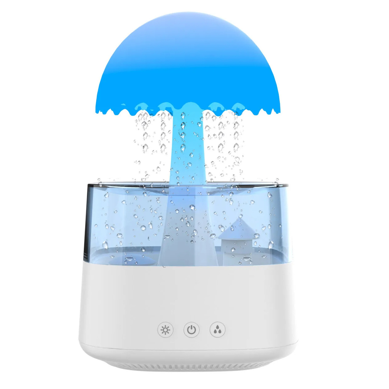 Custom Design Umbrella Shape Room Lamp Mushroom Shape Humidifier Rain Fall Fogger Lamp Mushroom Rain Humidifier