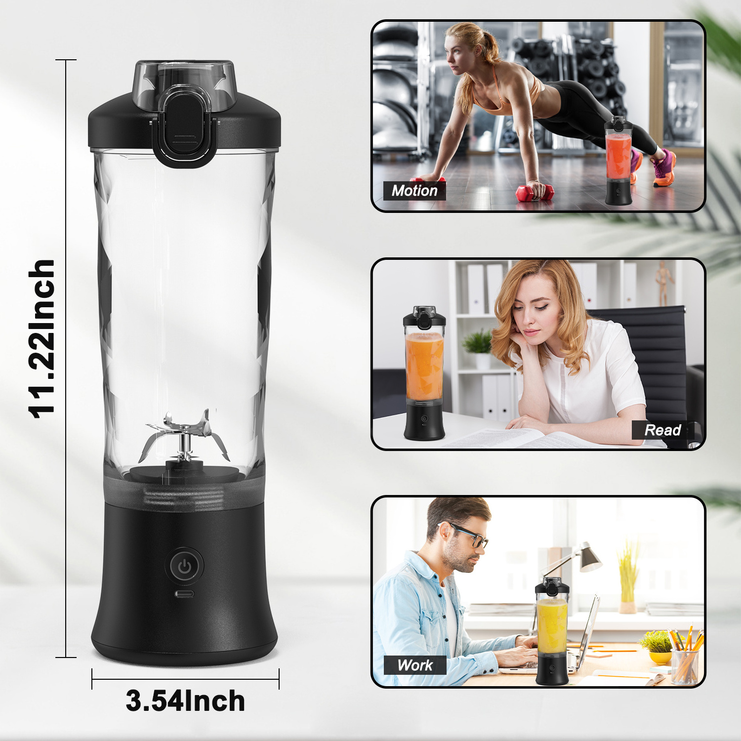 Rechargeable Personal Size Gym Portable Blender 6000ml Hand Held 6 Blades Mini Usb Electric Juicer Portable Blender 2023