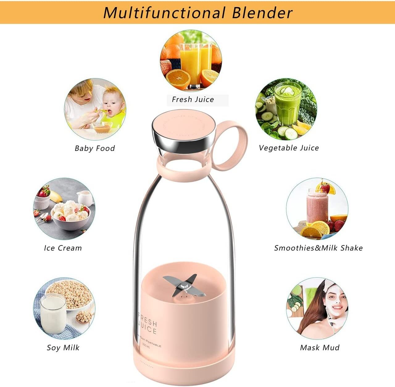 Commercial Kitchenaid Hand Held Blenders Mixers Food Processors Water Bottle Nutrition Fresh Juice Extractor Smoothie Blender