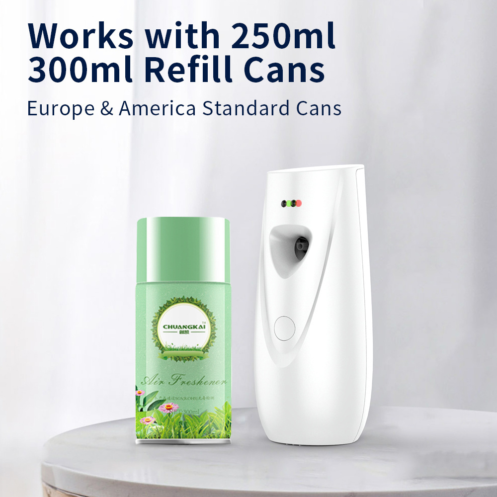 Toilet battery operated aerosol diffuser machine refreshment scented odor automatic spray fragrance air freshener dispenser