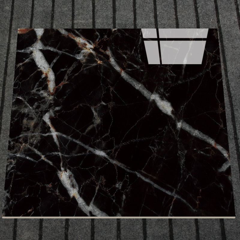 Foshan Shiny Porcelain Tiles 60x60 Ceramic Floor Black Gold Porcelain Tile