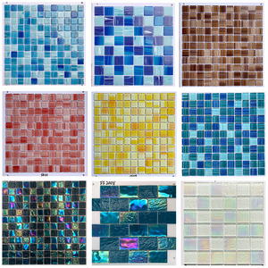 Hot swimming pool tiles perfect use glass mosaic pool flooring art tiles price hand-made brick