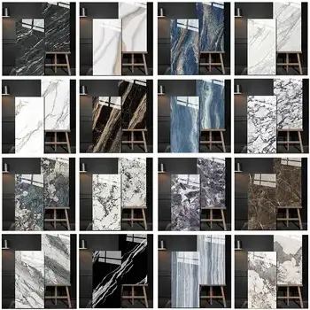 Foshan Luxury Wall Panel Full Polishing Large Size Black Marble Porcelain Tiles For Villa Interior Wall Floor Decoration