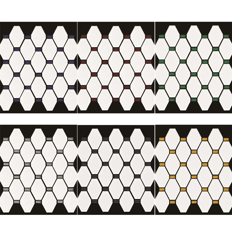 Multiple size designs regular shapes pattern art ceramic checkerboard mosaic bathroom wall tile and floor tile