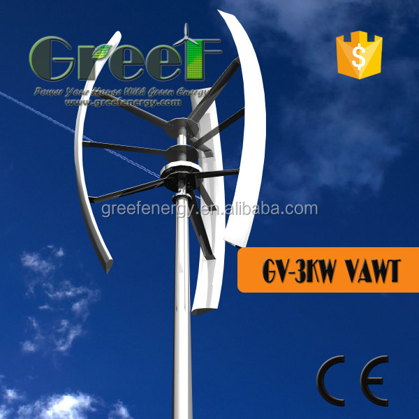 3kw Wind turbine generator,Vertical axis, Electromagnetic Brake +PWM, direct drive