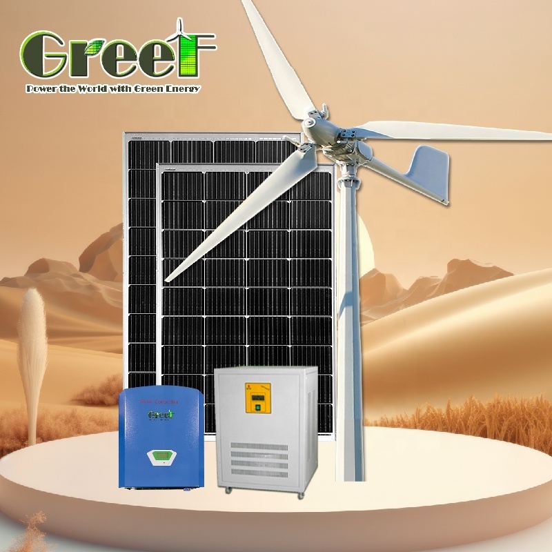 China Factory Wind Solar Power System 10KW 20KW 50KW 100KW Vawt Vertical Wind Turbine Solar Panels hybrid Generator for home