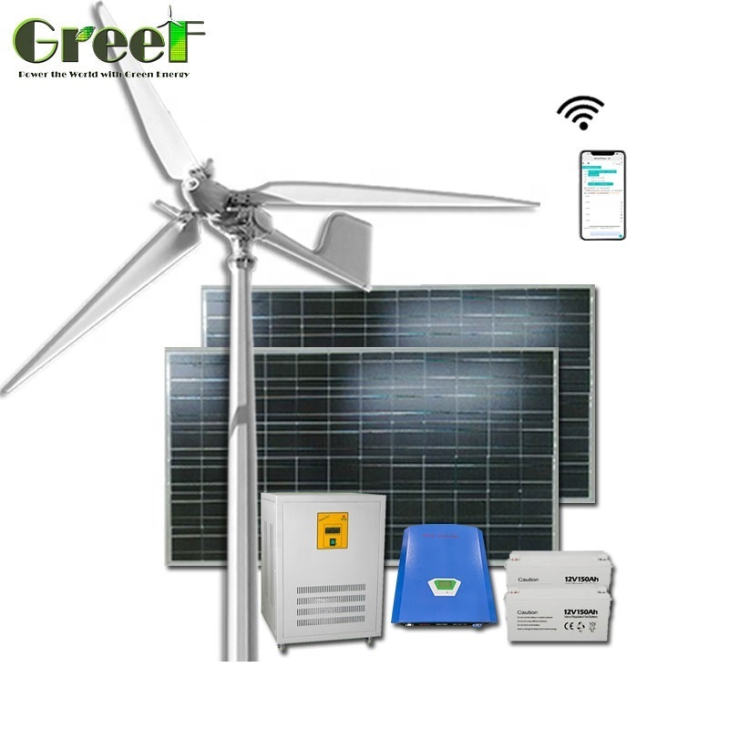 China Factory Wind Solar Power System 10KW 20KW 50KW 100KW Vawt Vertical Wind Turbine Solar Panels hybrid Generator for home