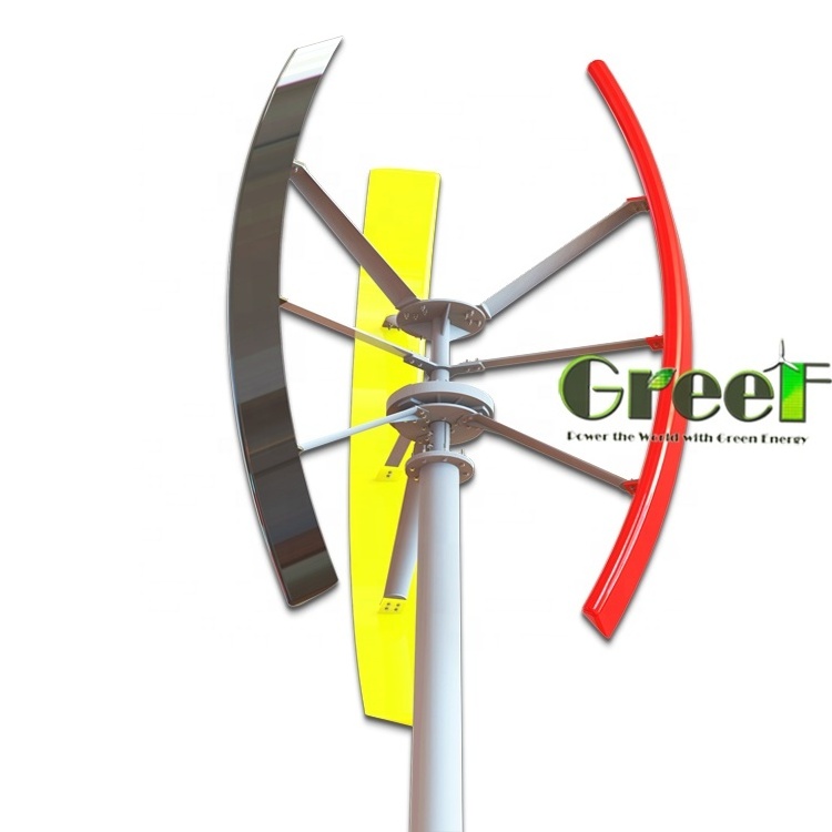 Low Noise 2kw Vertical axis windmill generator home roof mounted wind turbine for sale