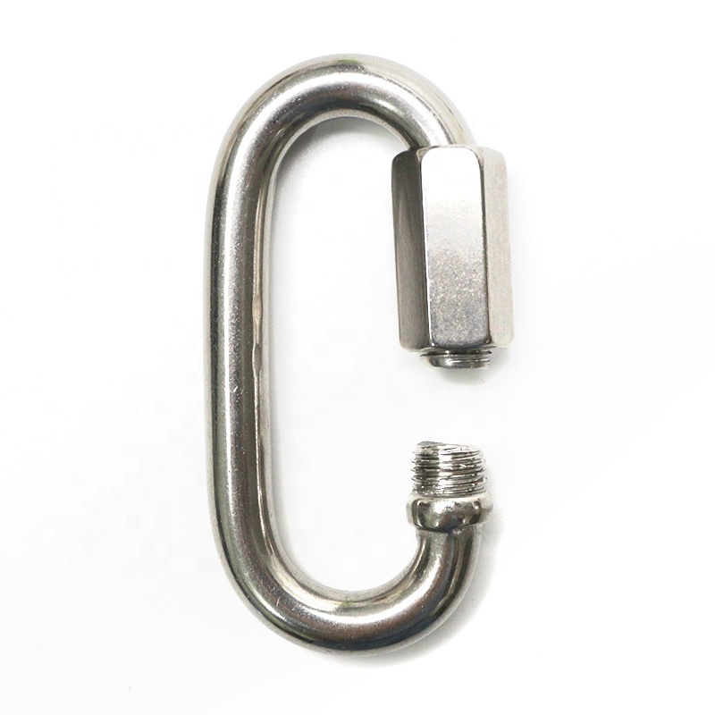 Auto Locking Swivel Carabiner Link Chain Keychain Connector Custom Buckle Keychain Connector Stainless Steel Chain Link, M3.5-12