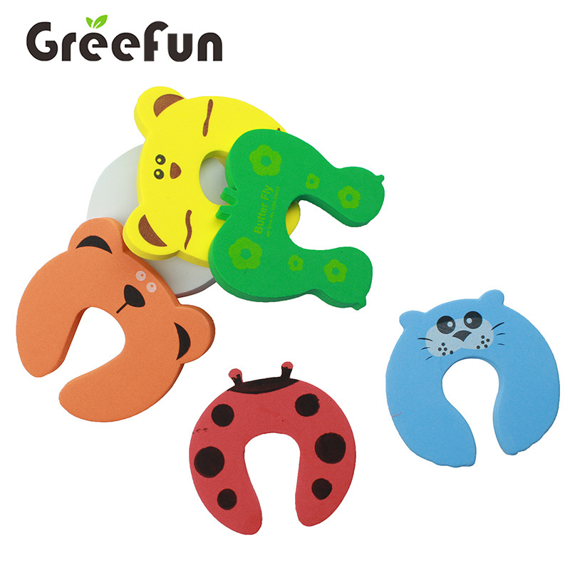 Baby Door Stopper Cartoon Wardrobe Door Stopper Windproof Soft Durable Safety Foam Guards Baffle Door Stopper Random Color