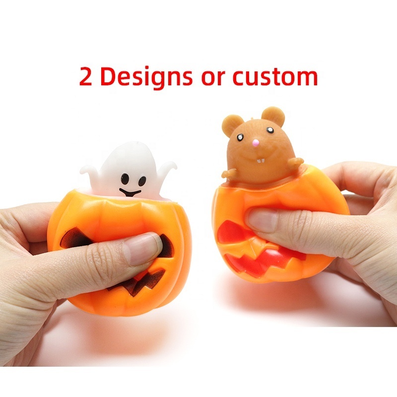 Halloween Toys Pumpkin Head Squeeze Toys For Carnival Halloween Stress Skull Toys Halloween Gift Skull Doll Pumpkin Stress Doll