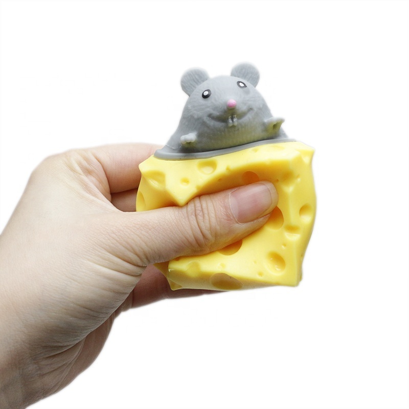 Squeeze Cheese Stress Ball Anti-Stress Mouse Toys For Kids Funny Surprise Mouse Pop Up Squeeze Toys Fidgets Mice in Cheese Toy