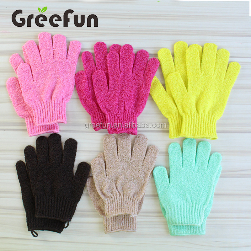 Custom Design OEM ODM Hammam Shower Scrub Gloves , Exfoliating Bath Glove Mitten , Dead Skin Cell Remover Massage Scrubber