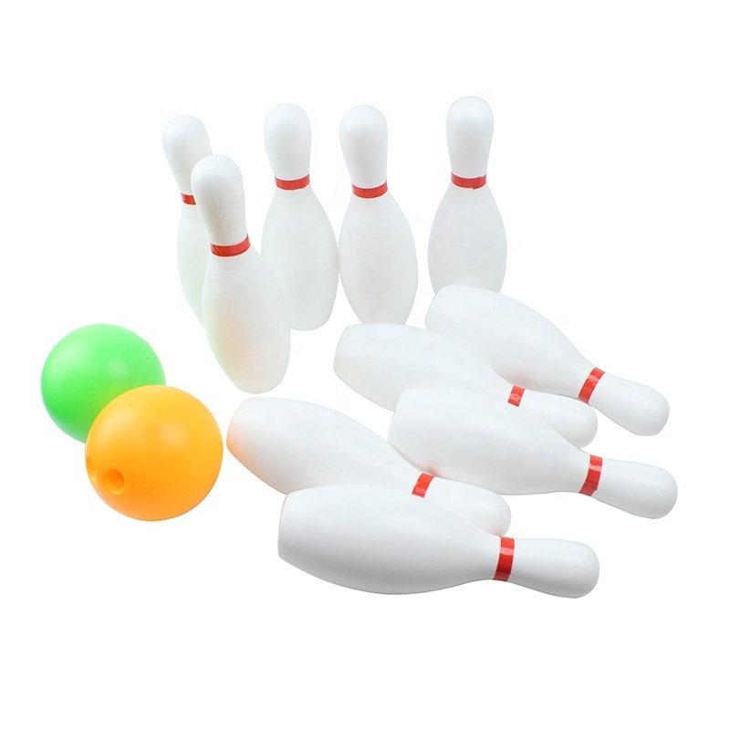 Tenpin Bowling Plastic Pin Ball Game Bowling Children Educational Plastic Funny Bowling Set Equipment 10 Pins, 2 Balls