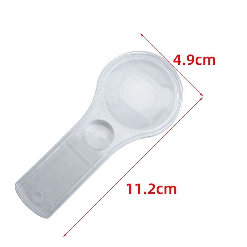 5X and 15X Magnification Hand Lens Handheld Magnifying Glass Transparent Acrylic Reading Magnifier Pocket Magnifier For Kids