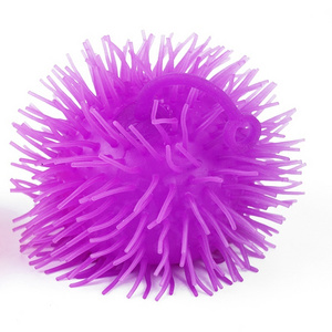 Assorted Colors Squeeze Stress Ball Puffer Ball Cute Soft Stress Relief Spiky Puffer Ball, 11 Cm Long Spiky Puffer Toys For Kids