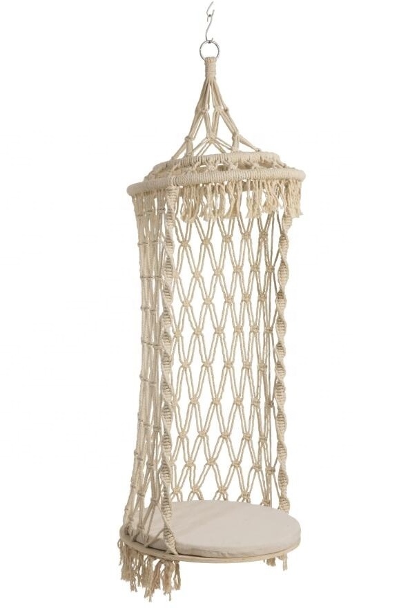 Hanging Chair Handmade Macrame Cotton Indoor Outdoor Hanging Chair Swing