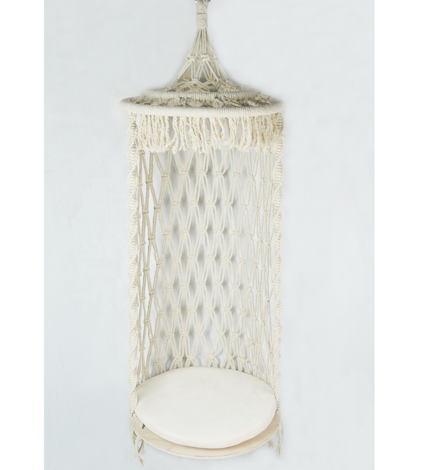 Hanging Chair Handmade Macrame Cotton Indoor Outdoor Hanging Chair Swing