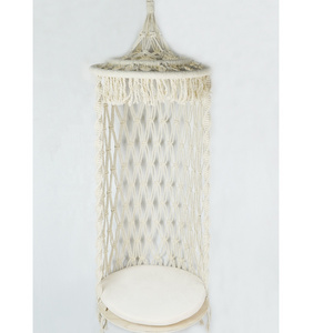 Hanging Chair Handmade Macrame Cotton Indoor Outdoor Hanging Chair Swing