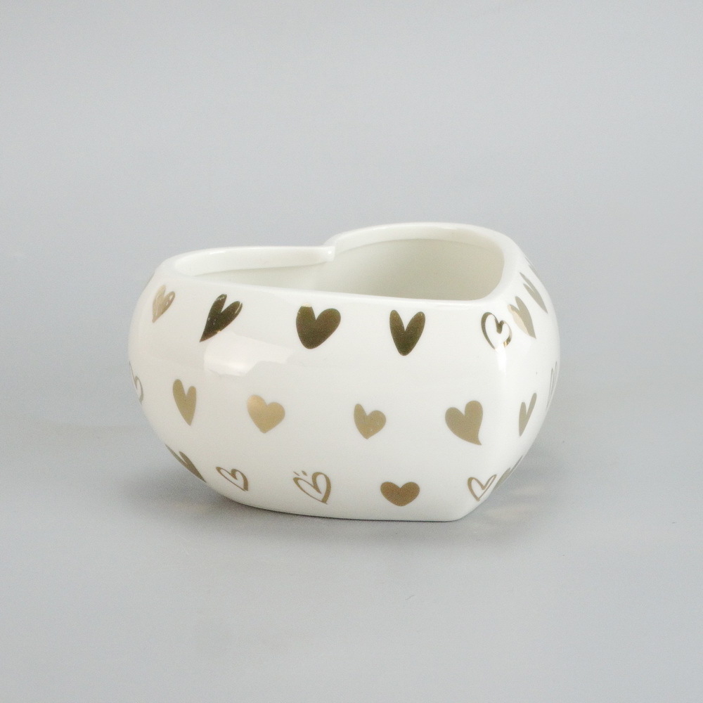 Valentines Series Porcelain Candle Jar Candle Holder White Heart Shaped Candle Jar for Home Decoration