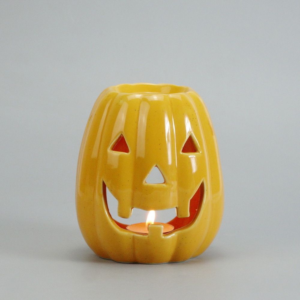 Halloween Christmas Pumpkin Shape Ceramic Oil Burner Wax Burner Candle Warmer Tabletop Decoration