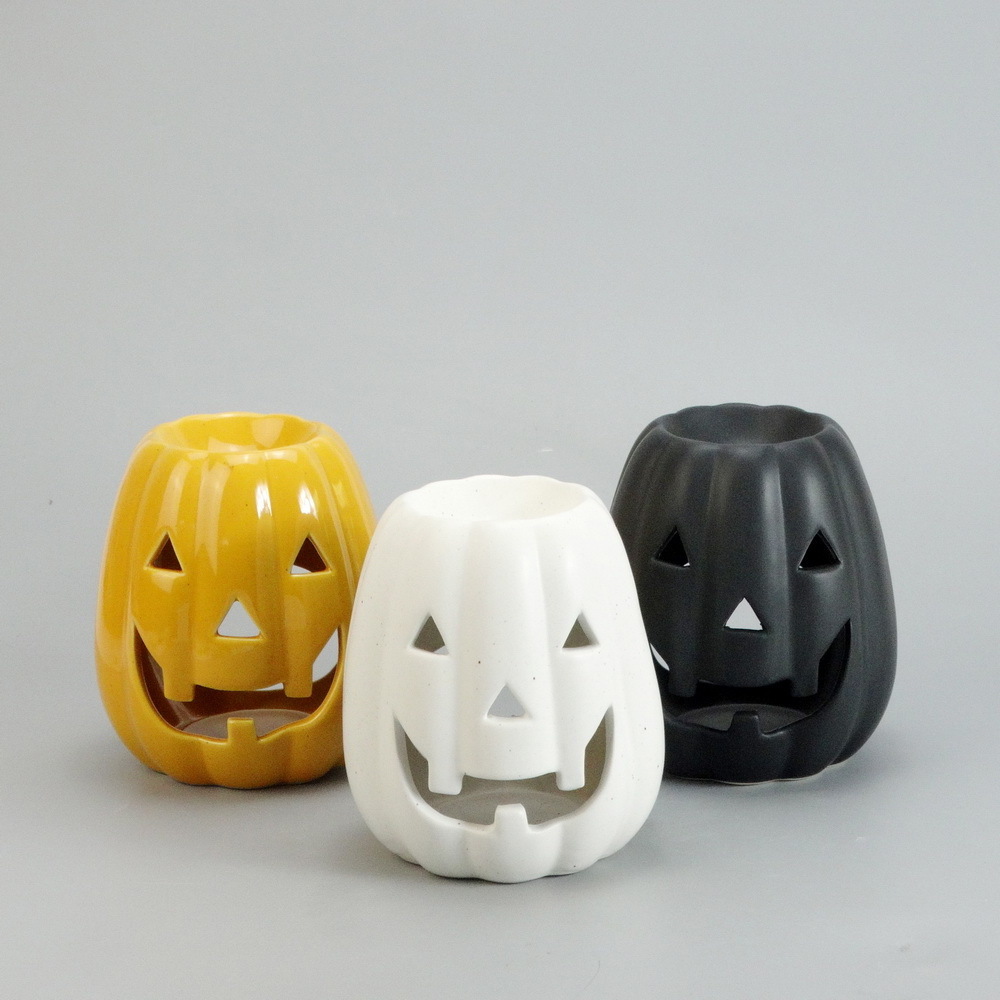 Halloween Christmas Pumpkin Shape Ceramic Oil Burner Wax Burner Candle Warmer Tabletop Decoration