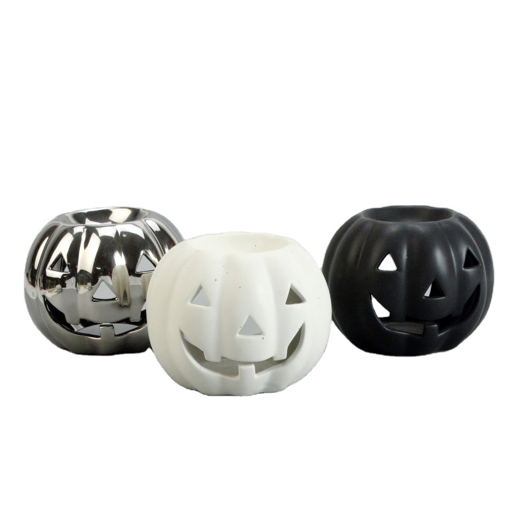 Halloween Christmas Pumpkin Shape Ceramic Oil Burner Wax Burner Candle Warmer Tabletop Decoration