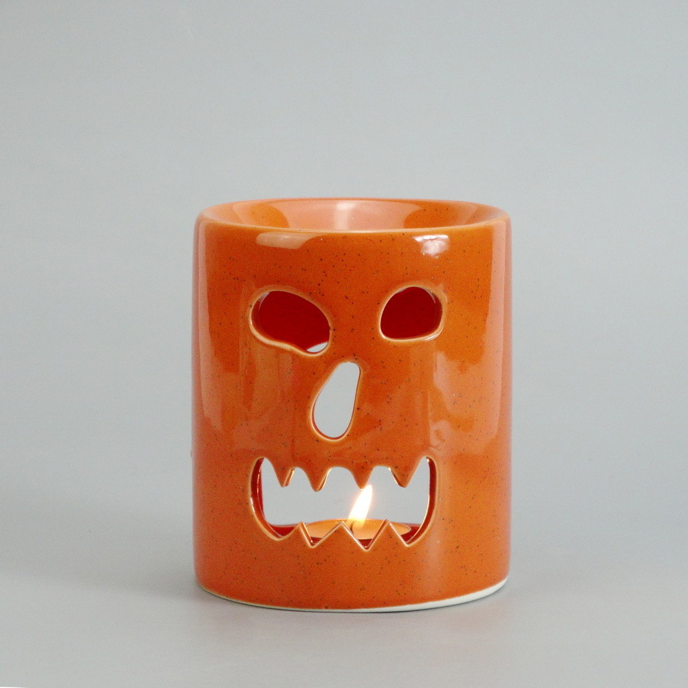 Halloween Christmas Pumpkin Shape Ceramic Oil Burner Wax Burner Candle Warmer Tabletop Decoration