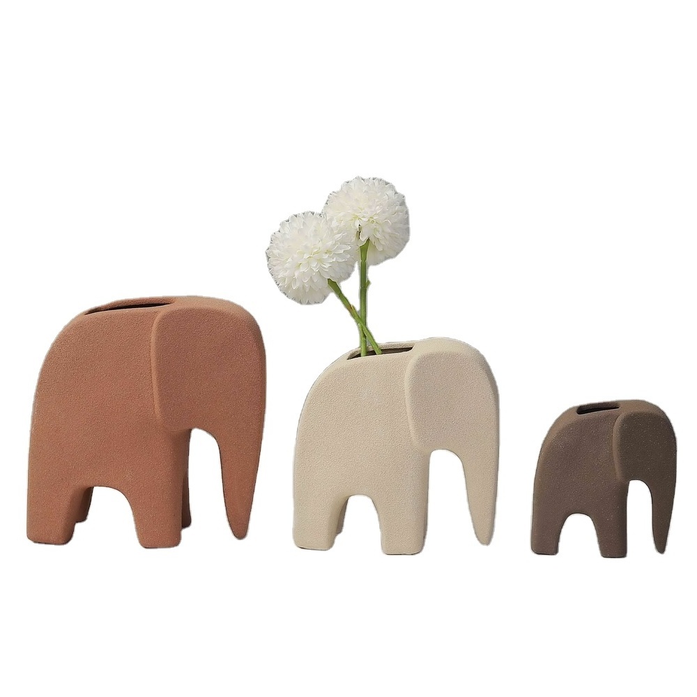 Elephant shape Vases for Home Decor Ceramic Flower Vases