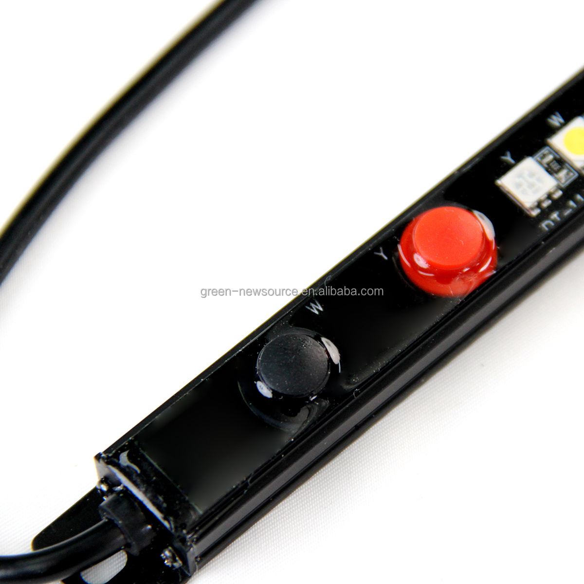 DC12/10-16V Black oxidation process two-color switch hard LED light strip camping waterproof high lighting for RVs